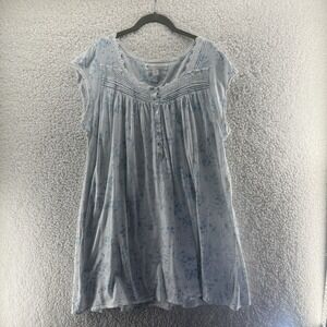 Eileen West Floral Nightgown Large Boho Ballet Cottagecore Lace Ribbon Trim Trad